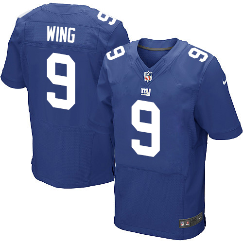 Men's Elite Brad Wing Nike Jersey Royal Blue Home - #9 NFL New York Giants